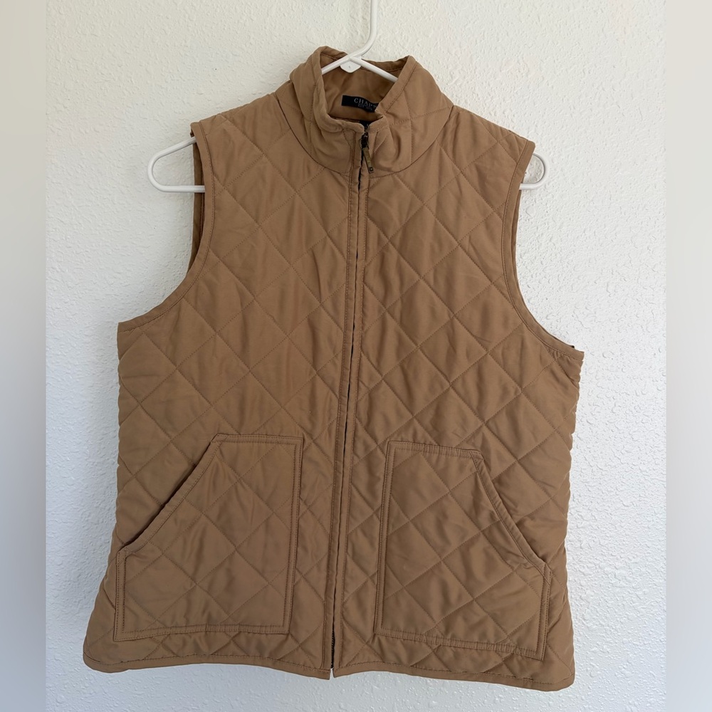 Chaps Light Brown Quilted Vest